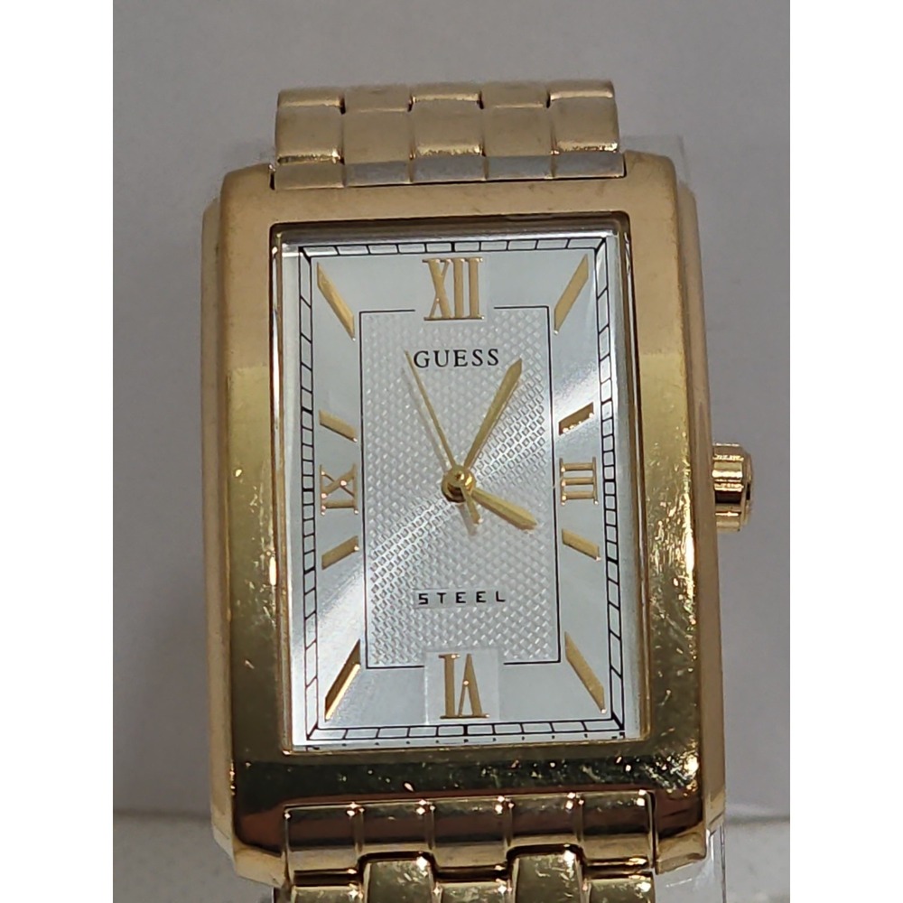 GUESS Steel Gold-Tone Rectangle Watch - Picture 5 of 10